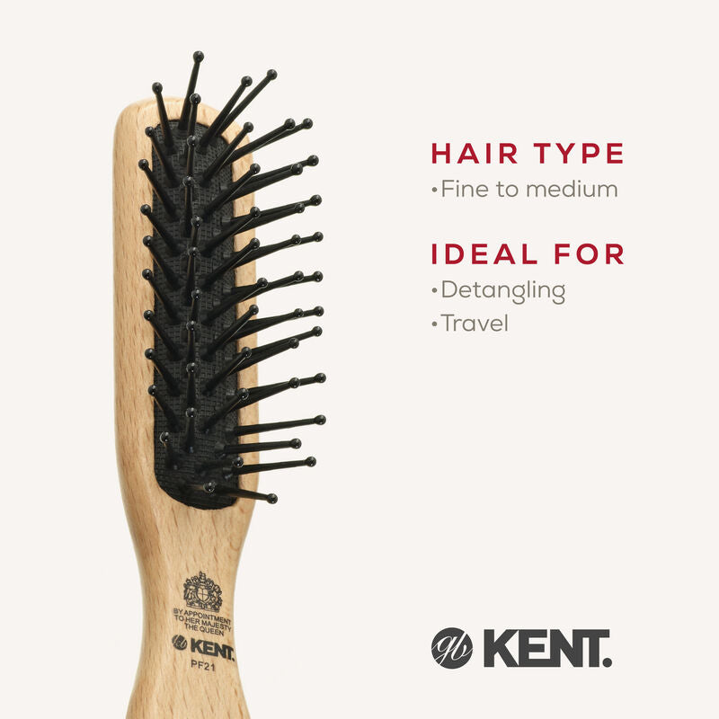 KENT PF21 Perfect For Detangling Fine Quill Handbag Brush