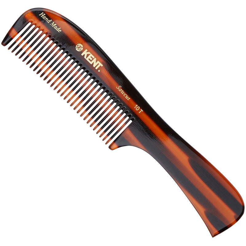 KENT 10T: Handmade 199mm Large Handled Rake Comb – All Hair Types