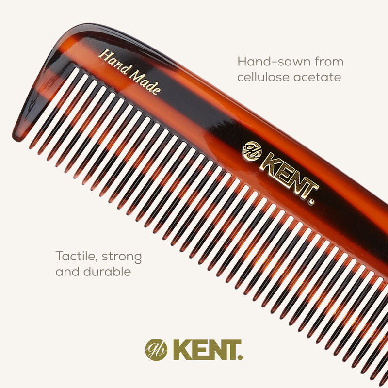 KENT 12T: Handmade 139mm Pocket Comb – All Coarse Teeth for Thick Hair