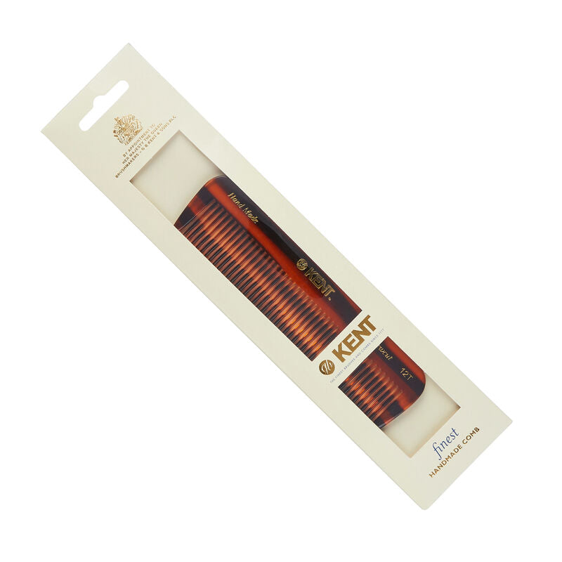 KENT 12T: Handmade 139mm Pocket Comb – All Coarse Teeth for Thick Hair