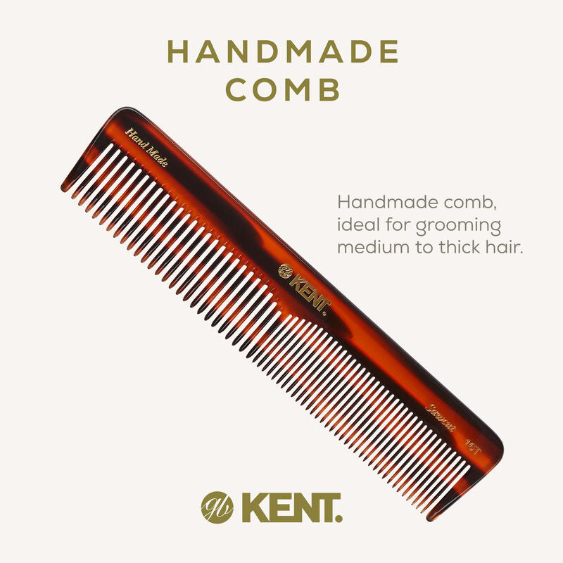 KENT 16T: Handmade 185mm Dressing Table Comb – Thick/Fine Hair