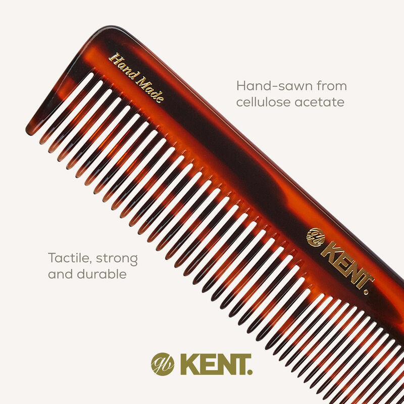 KENT 16T: Handmade 185mm Dressing Table Comb – Thick/Fine Hair