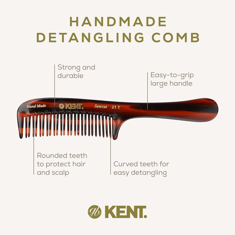 KENT 21T: Handmade 190mm Detangling Comb