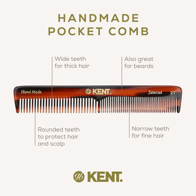 KENT 2T Handmade Pocket Comb 154mm