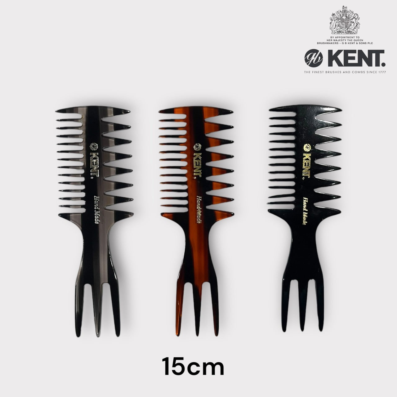 KENT 57T: Handmade Fishtail Comb 150mm – 3-in-1 Styling Comb