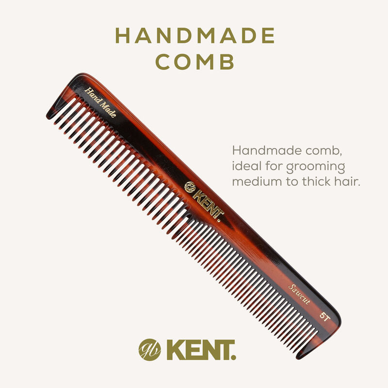 KENT 5T: Handmade 169mm Dressing Table Comb Medium/Thick Hair