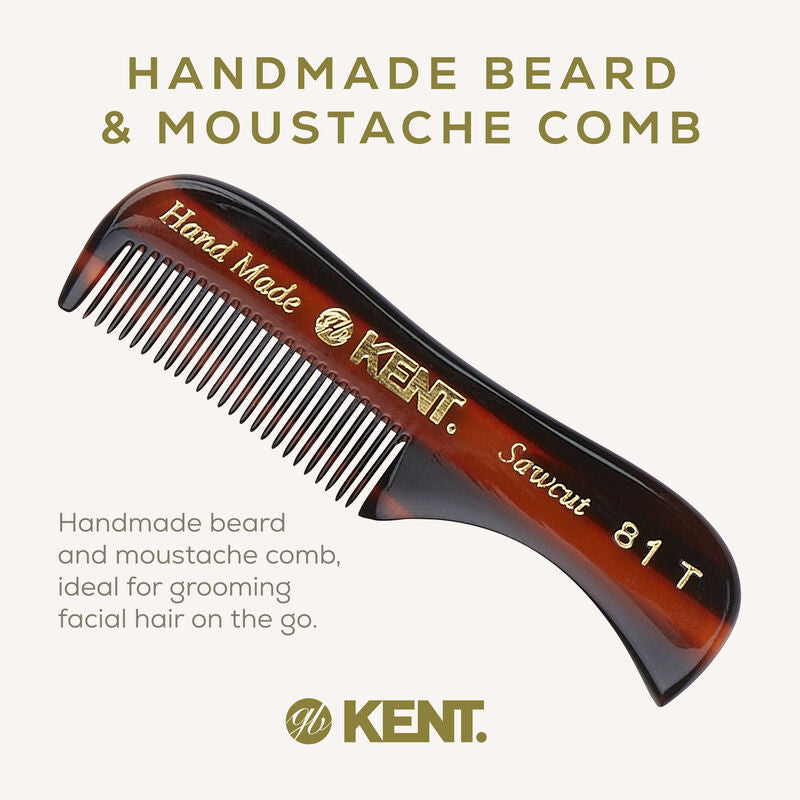 KENT 81T: Handmade 73mm Beard and Moustache Comb