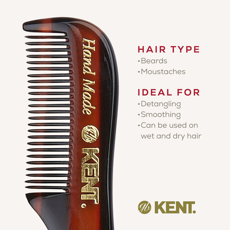 KENT 81T: Handmade 73mm Beard and Moustache Comb