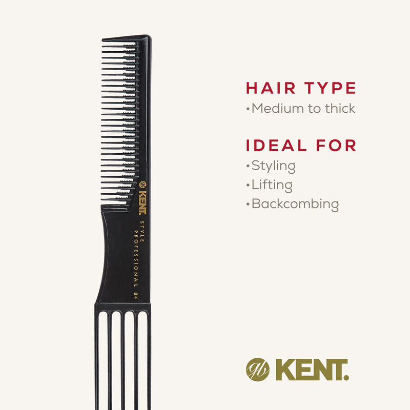 KENT SPC84 5 Prong Styling and Lifting Comb 190mm หวีจัดทรงผมหนา (Made in Italy)