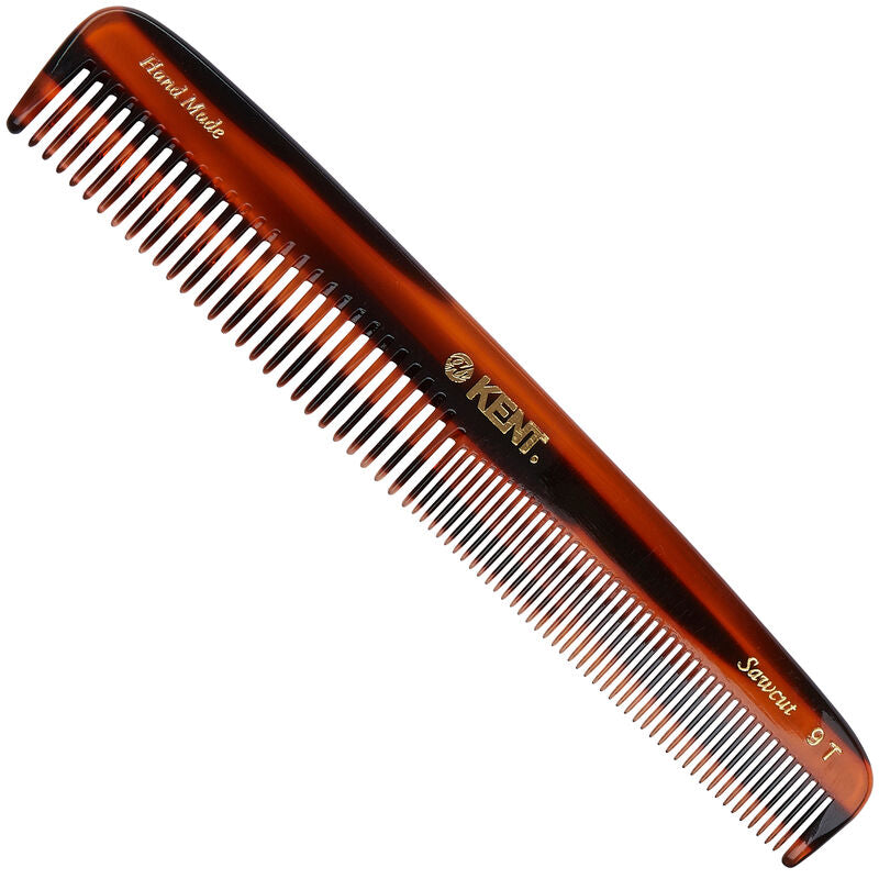 KENT 9T: Handmade 190mm Dressing Table Comb Thick/Fine Hair