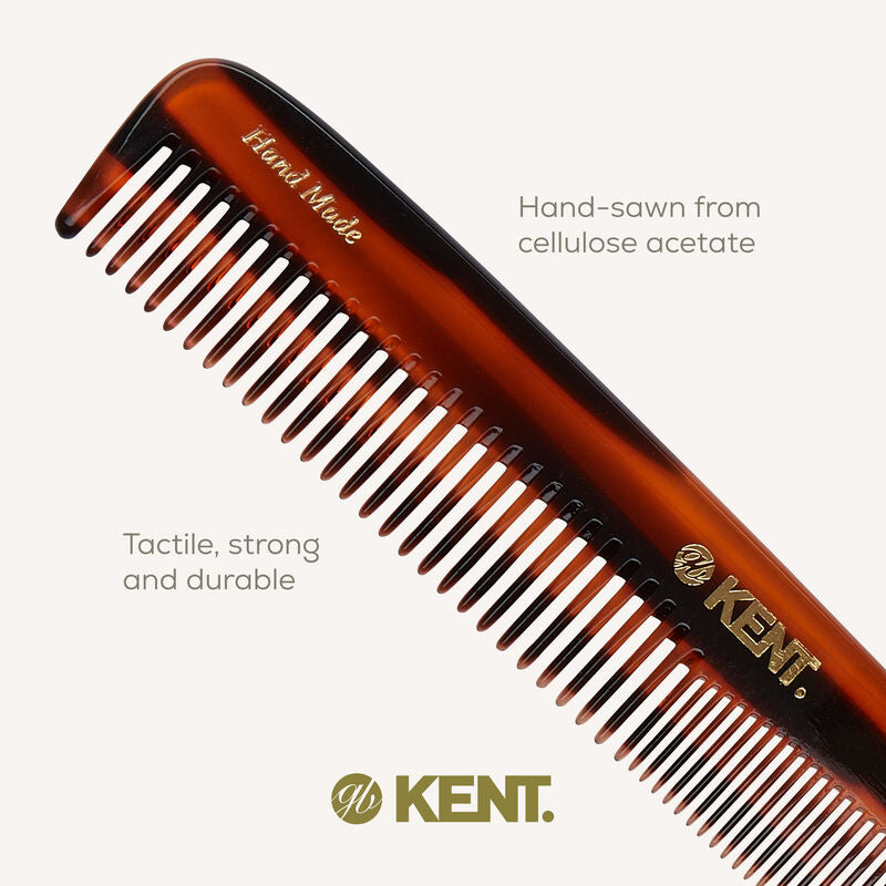 KENT 9T: Handmade 190mm Dressing Table Comb Thick/Fine Hair