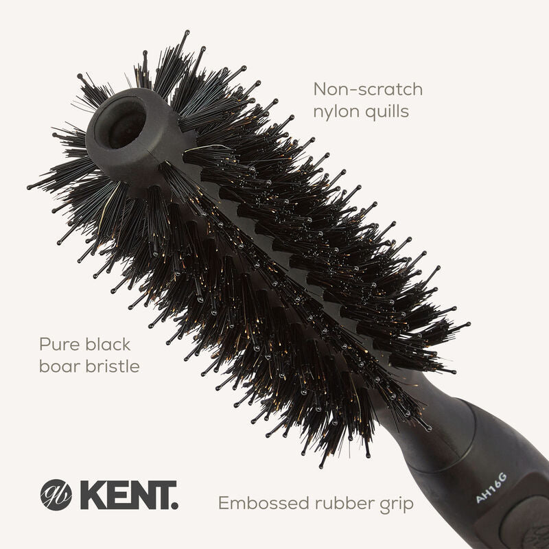 KENT AH16G AirHedz Round Brush 48mm – Boar & Nylon Mix | Made in England