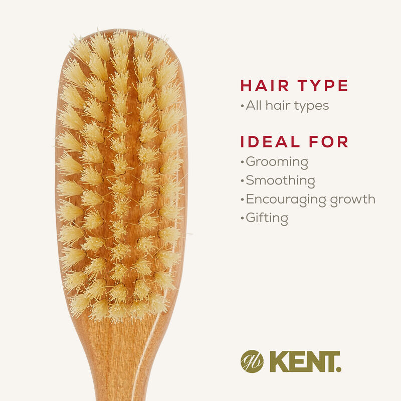 KENT BA10: Finest Soft Pure White Bristle Cherrywood Baby Brush