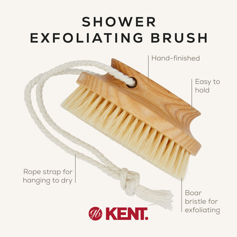 KENT FD11: Ash Pure White Bristle Shower Exfoliating Brush