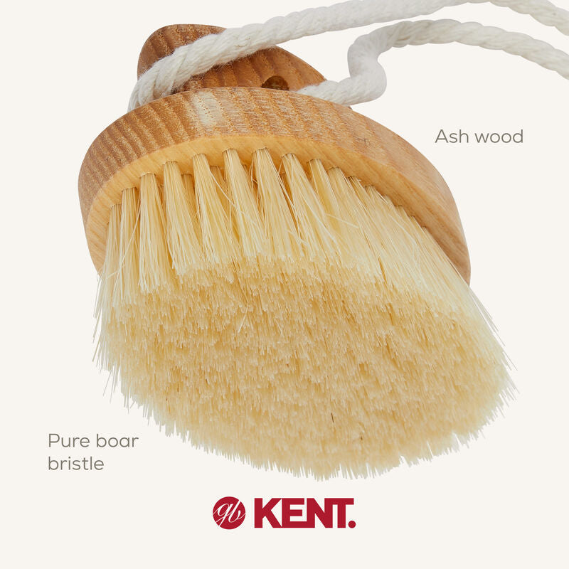 KENT FD11: Ash Pure White Bristle Shower Exfoliating Brush