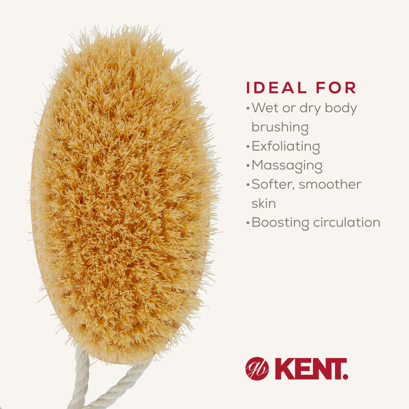 KENT FD11: Ash Pure White Bristle Shower Exfoliating Brush