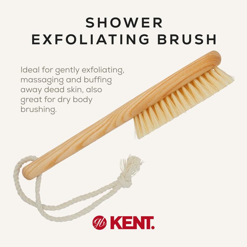 KENT FD6: Ash Pure White Bristle Shower Bat