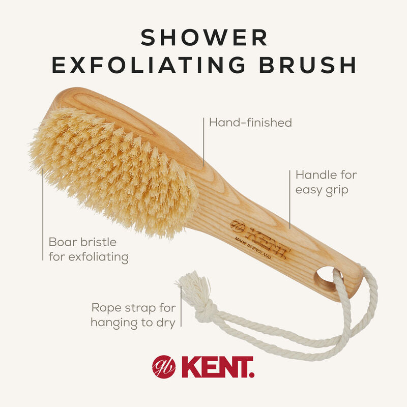 KENT FD6: Ash Pure White Bristle Shower Bat