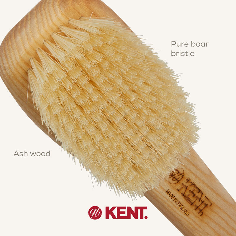 KENT FD6: Ash Pure White Bristle Shower Bat
