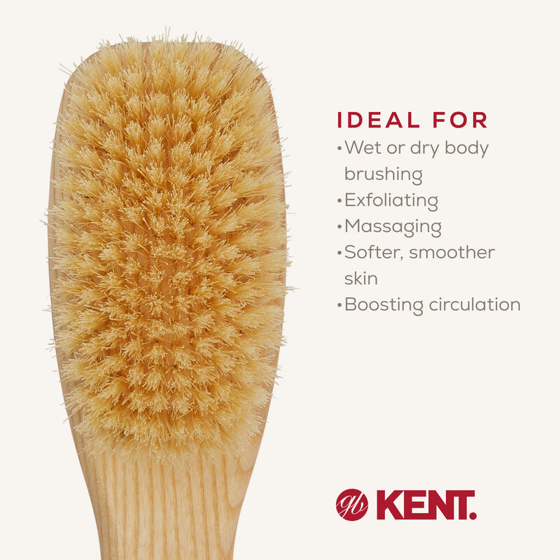 KENT FD6: Ash Pure White Bristle Shower Bat