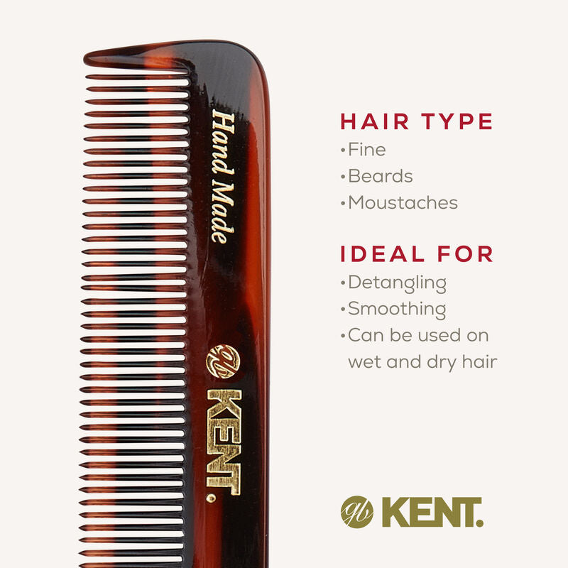 KENT FOT Handmade Pocket Comb 112mm | หวีพกแฮนด์เมด สำหรับผมบางและผมบางเบาบาง