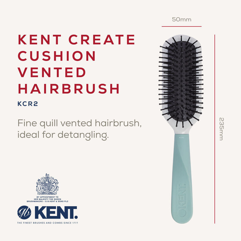 KENT KCR2 Create Cushion Vented Paddle Brush ระบายอากาศ ไดร์ผมแห้งไว ผมนุ่มลื่นทุกวัน จากอังกฤษ