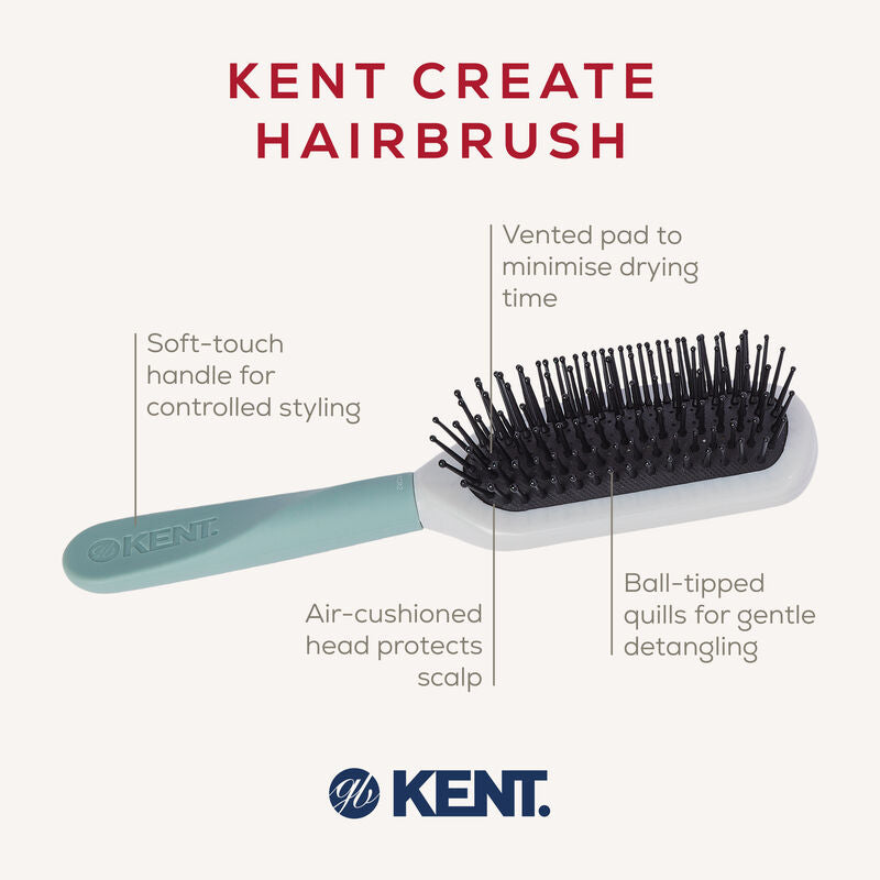 KENT KCR2 Create Cushion Vented Paddle Brush ระบายอากาศ ไดร์ผมแห้งไว ผมนุ่มลื่นทุกวัน จากอังกฤษ