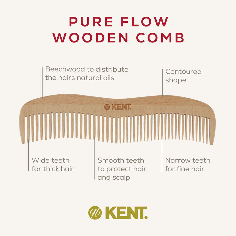 KENT LPF7: Pure Flow Wooden Comb 205mm – Best Comb Hair Awards 2022