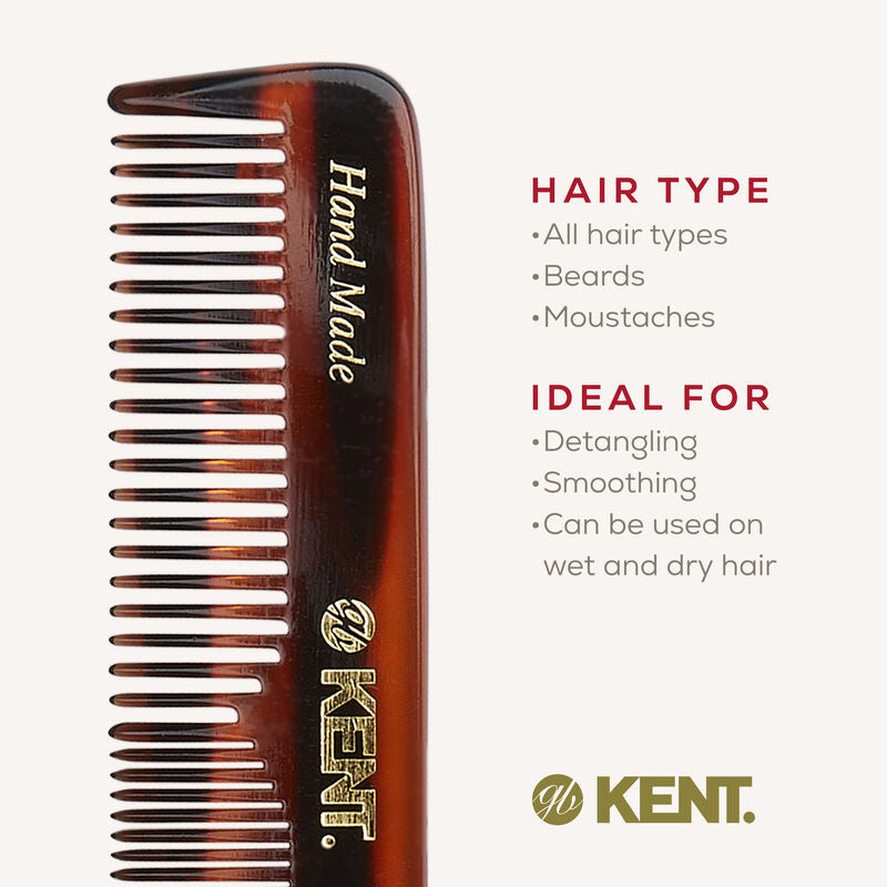KENT OT: Handmade 112mm Pocket Comb Thick/Fine Hair
