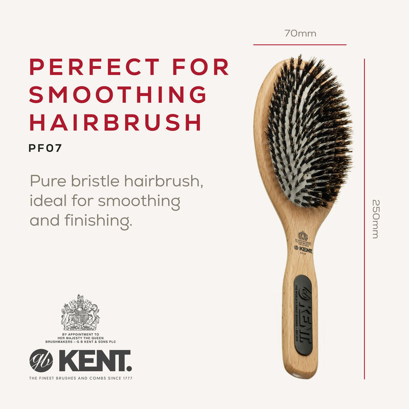 KENT PF07 Perfect For Smoothing Large Cushion Bristle Brush (แปรงขนหมูป่า 100%)
