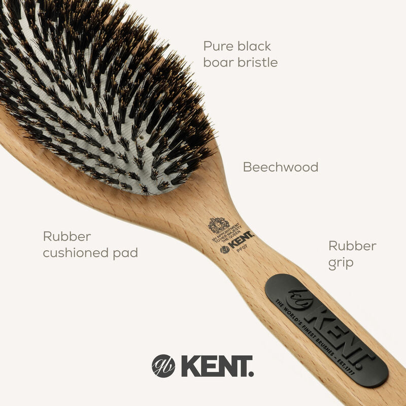 KENT PF07 Perfect For Smoothing Large Cushion Bristle Brush (แปรงขนหมูป่า 100%)