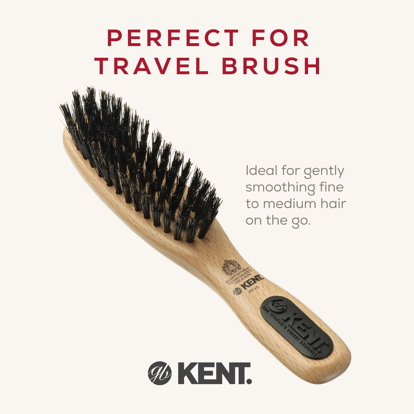 KENT PF10 Small Handbag Size Bristle Nylon Mix Travel Brush