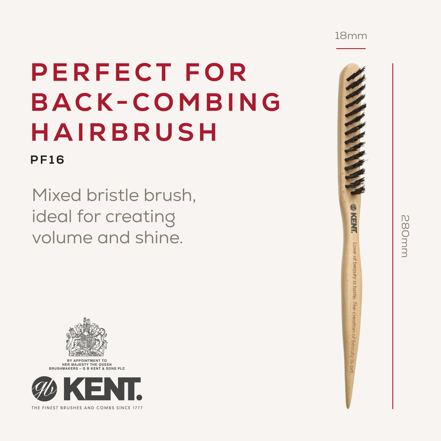 KENT PF16: Perfect For Back-Combing Brush