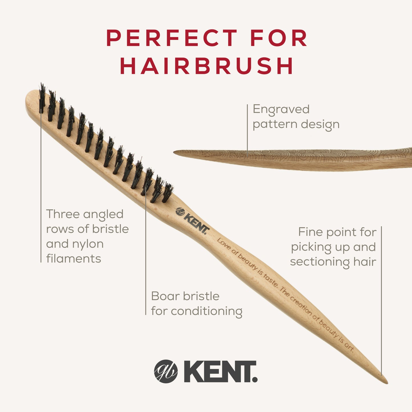 KENT PF16: Perfect For Back-Combing Brush