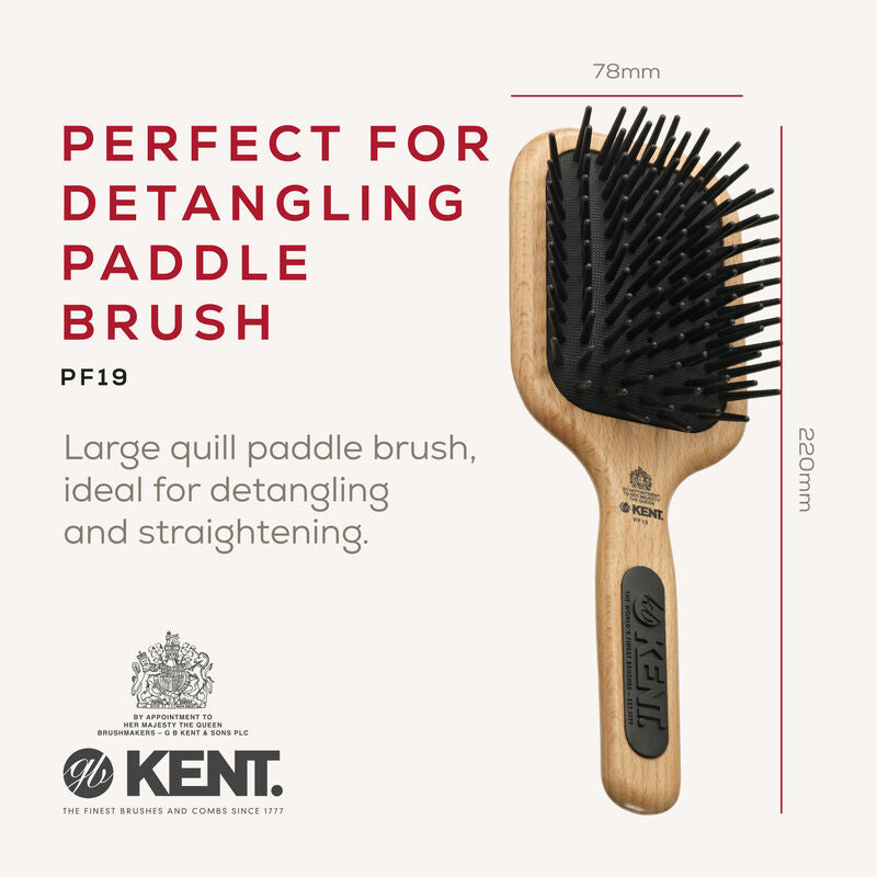 KENT PF19: Perfect For Detangling Large Quill Paddle Brush