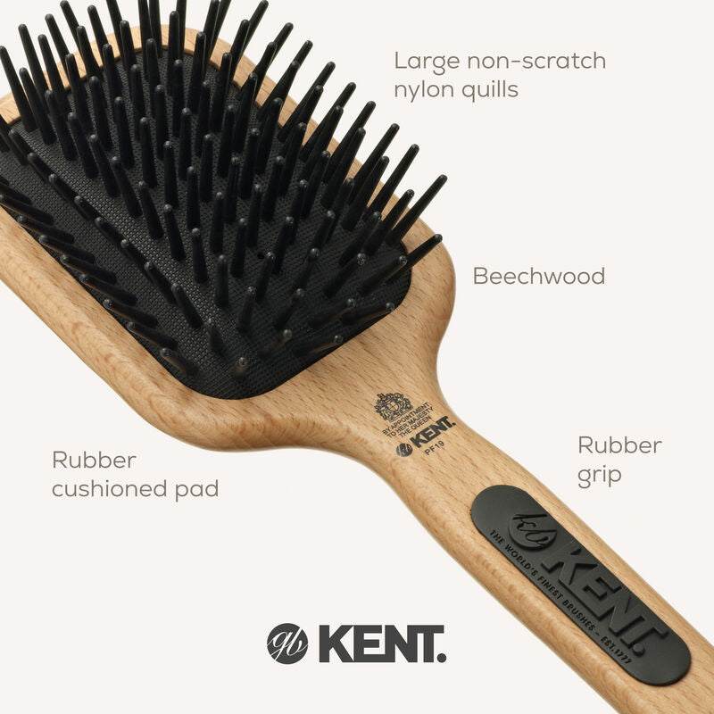 KENT PF19: Perfect For Detangling Large Quill Paddle Brush