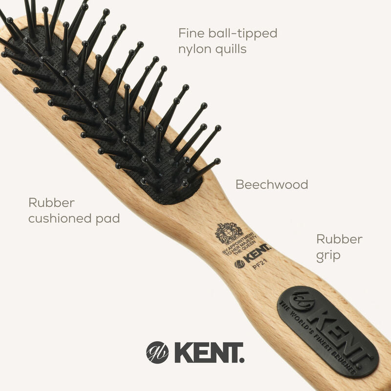 KENT PF21 Perfect For Detangling Fine Quill Handbag Brush