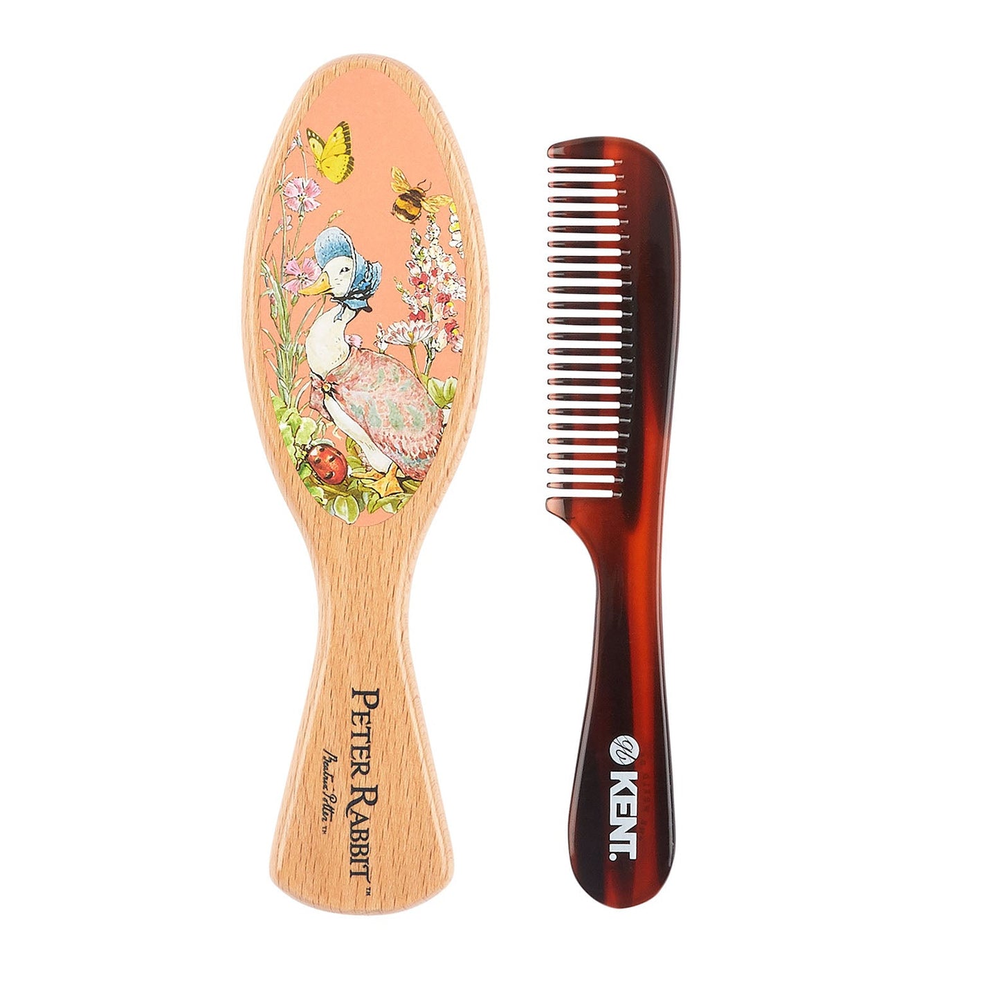 KENT x Jemima Puddle-Duck™ Soft Bristle Brush and Comb Set (PR04) | Peter Rabbit Ed.