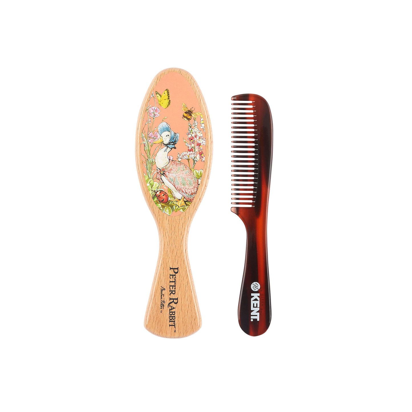 KENT x Jemima Puddle-Duck™ Soft Bristle Brush and Comb Set (PR04) | Peter Rabbit Ed.