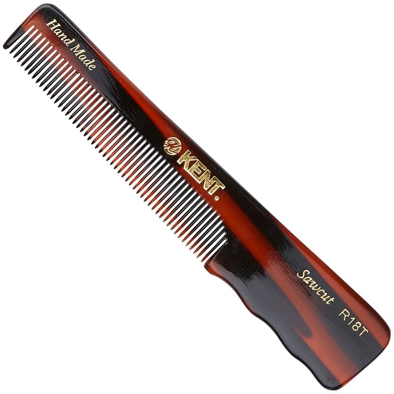 KENT R18T: Handmade 138mm Pocket Comb with Thumb Grip – Fine & Thinning Hair