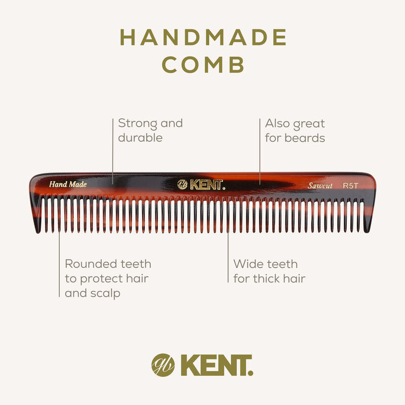 KENT R5T: Handmade 170mm Dressing Table Comb – Thick Hair