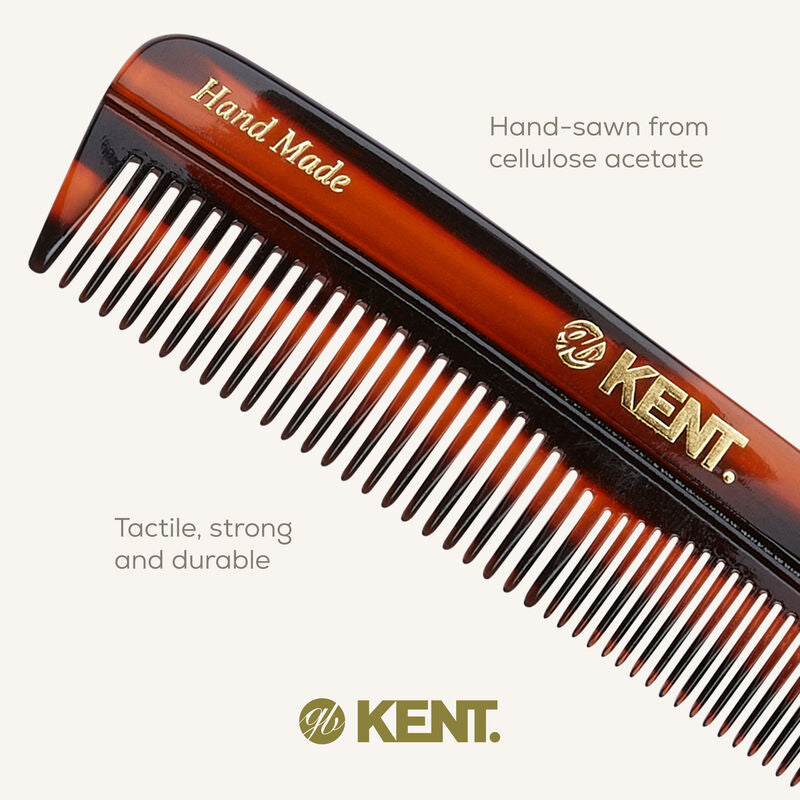 KENT R7T: Handmade 130mm Pocket Comb Thick/Fine Hair
