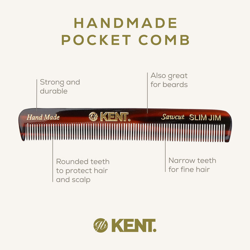 KENT SLIM JIM Handmade Men's Pocket Comb 119mm