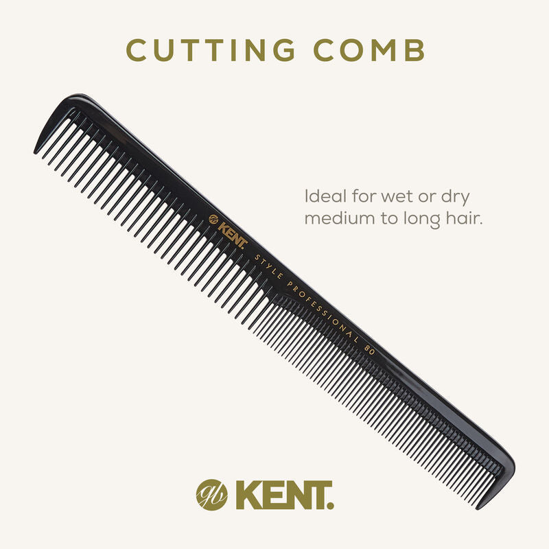 KENT SPC80 Cutting Comb 180mm | หวีตัดผม ซี่หยาบ-ละเอียด สำหรับผมบางถึงปานกลาง