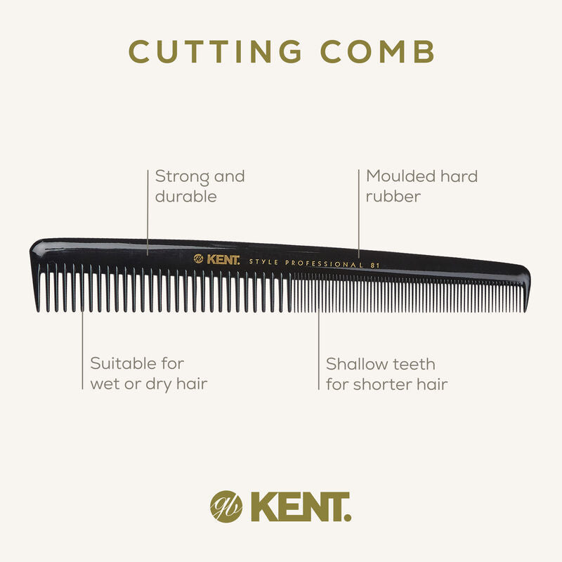 KENT SPC81 Cutting Comb 180mm หวีแต่งผมมืออาชีพ ซี่ห่าง+ถี่ (Made in Italy)