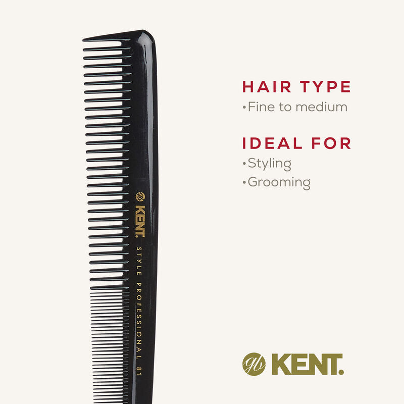 KENT SPC81 Cutting Comb 180mm หวีแต่งผมมืออาชีพ ซี่ห่าง+ถี่ (Made in Italy)
