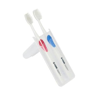 KENT Two Silver-infused Medium Toothbrushes in Travel Case พร้อมกล่องขาตั้ง